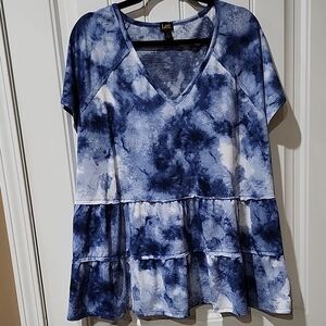 Lee Women's Blue Tie-Dye Top
